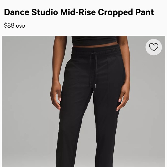 Lululemon Dance Studio Mid-Rise Cropped Pant - Black 10 Straight Leg - Picture 1 of 9
